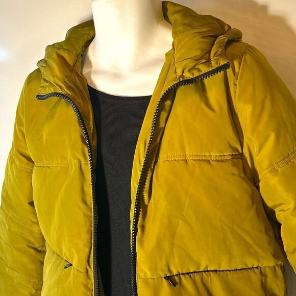 H&M  SZ XS Kangol Olive Short Puffer Jacket Street Rain Ski Snow Hooded - Picture 7 of 14